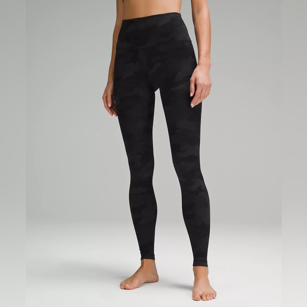 Lululemon Align High Rise Leggings 28” Size 20 Camo Deep Coal